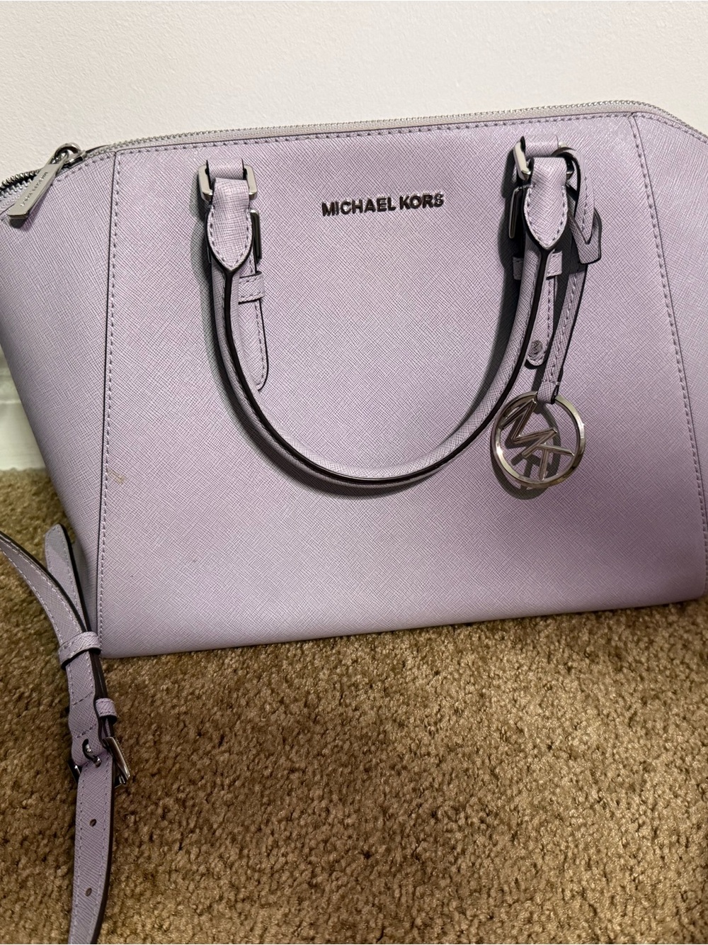 Michael Kors Lilac Saffiano Leather Satchel